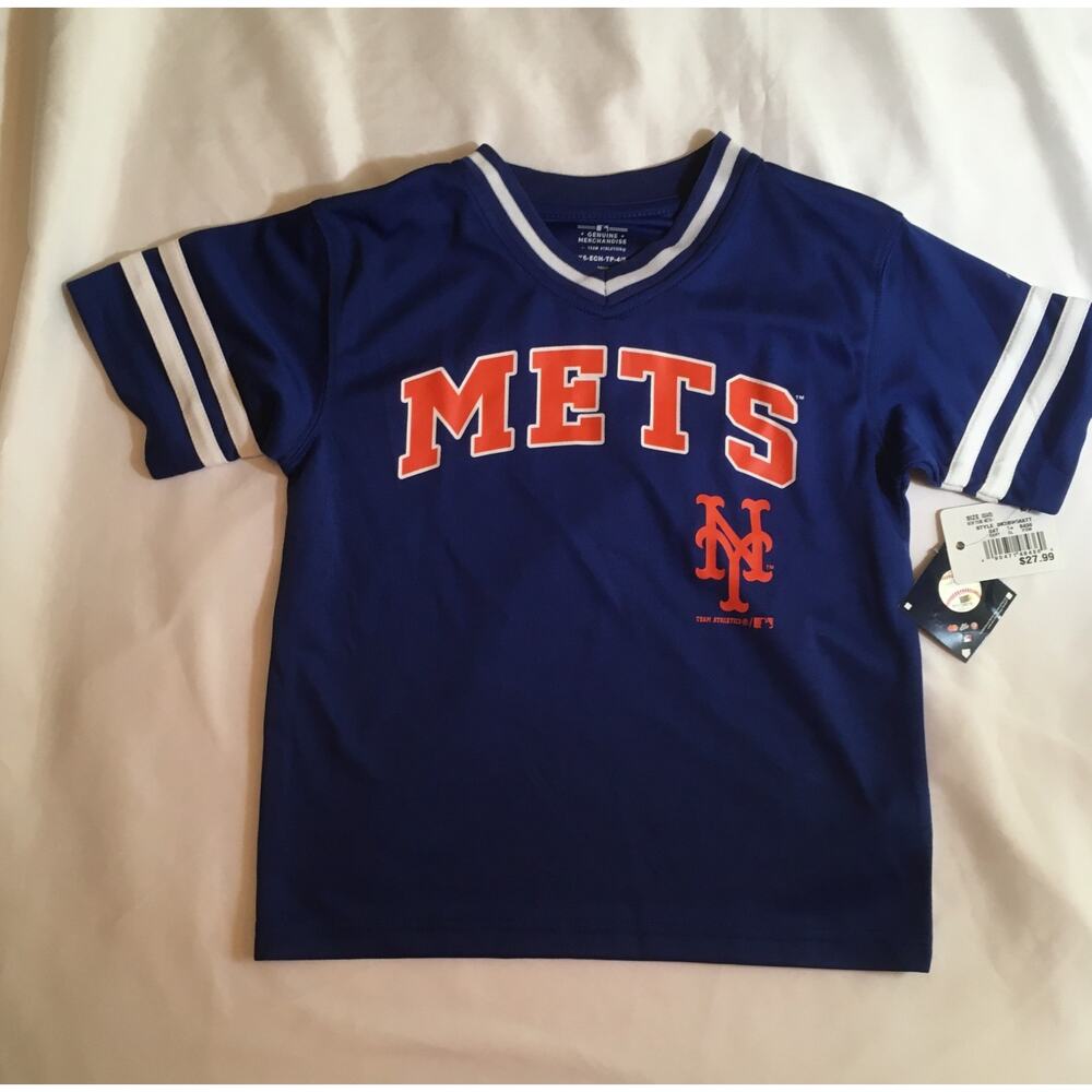 Genuine Merchandise New York Mets Jersey Boy's M (8/10) Blue Dri Fit